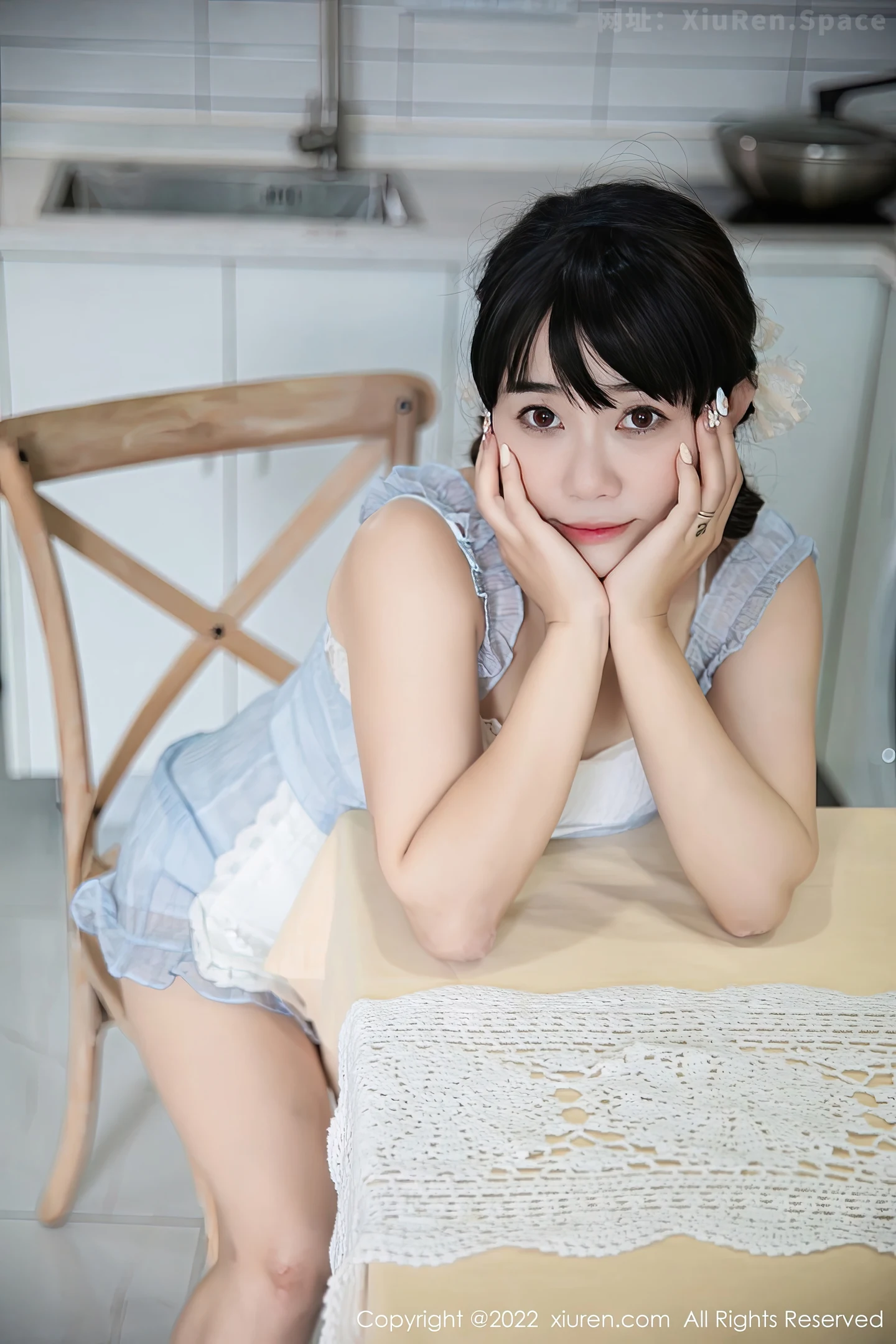 图片[5]-[XiuRen秀人网] VOL.5834 模特严利娅Yuliya私房性感浅蓝色女仆服饰秀翘臀美腿诱惑写真53P-秀人网官方网站